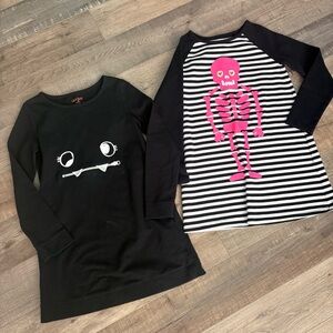 BUNDLE | (2) Cat & Jack Halloween Casual Dresses | Girls SZ 7/8 Long Sleeves